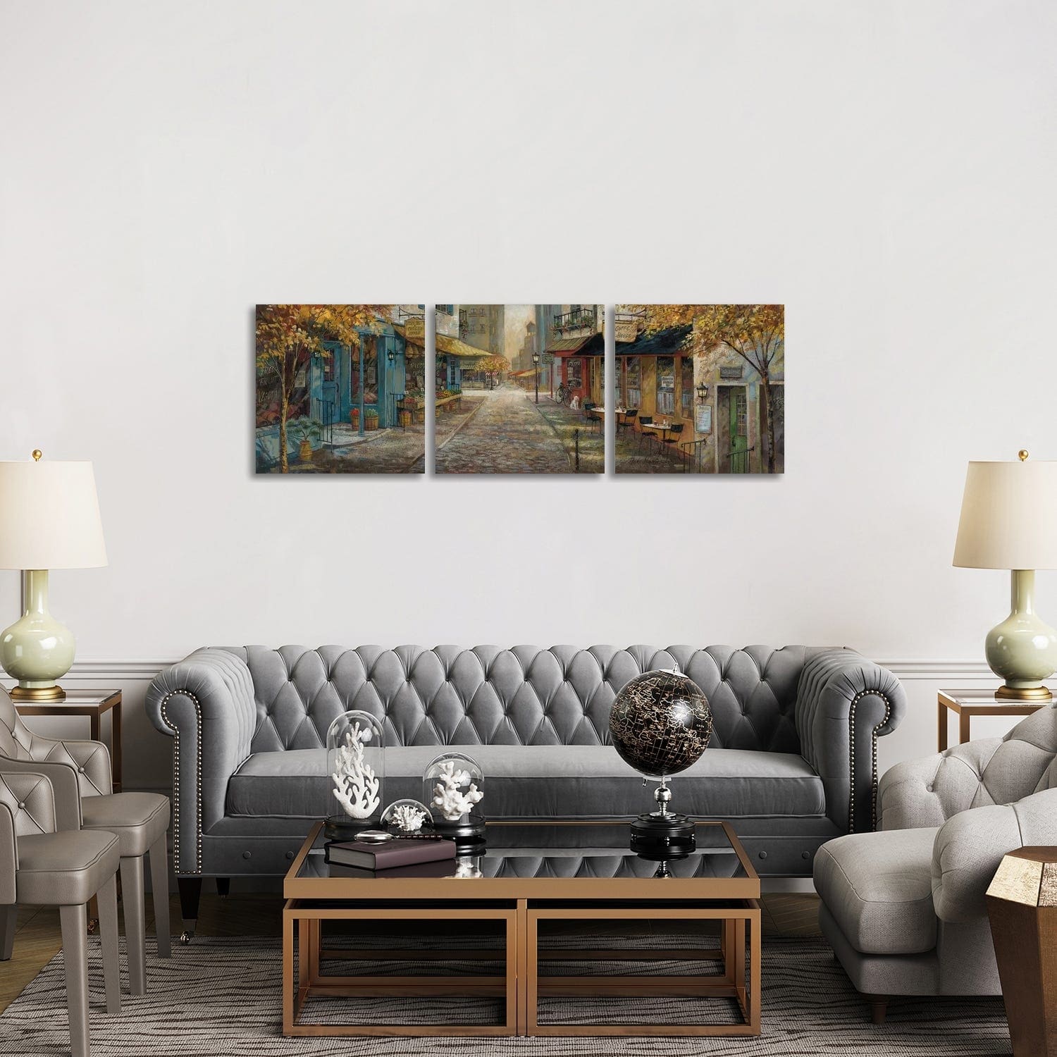 iCanvas "Embracing City Charm" by Ruane Manning 3Piece Canvas Wall Art
